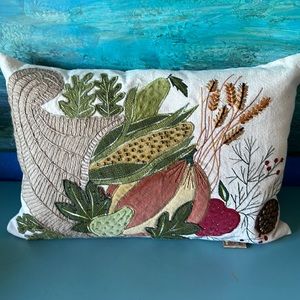 Soft Beautiful Plump Fall Cushion Embellished with the Horn of Plenty